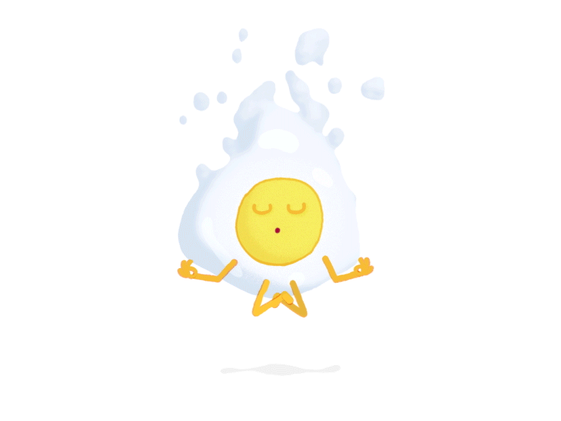 Transcendental egg 2d after effects animation character egg flat illustration loop motion rubber hose