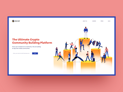 Crypto Community Landing Page app design bitcoin character design crypto crypto currency illustration interaction design landing page layout typography uiux web design