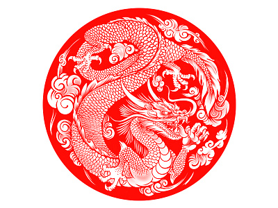 Dragon dragon illustration red