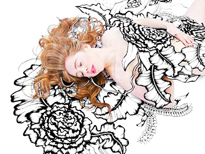 Taurus in the flora art drawing illustration painting photography photoshoot