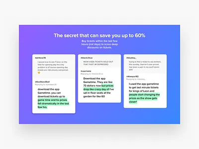 Can I Quote You? cards green highlight testimonial text typography users website