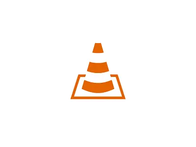 VLC Logo branding caution concept cone hazard minimal monochrome traffic video vlc yield