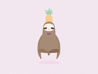 Pork Soda illustration pineapple sloth