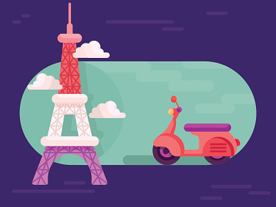 Paris art cloud design graphic graphicdesign holiday paris sky travel travelling vespa