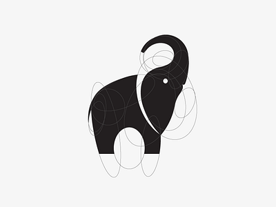 Elephant elephant illustration logo mark