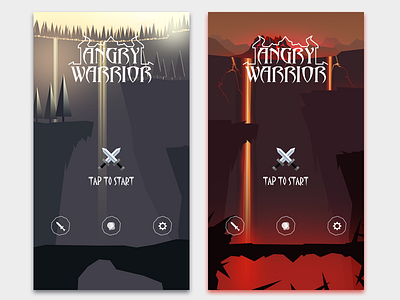 Angry Warrior app illustration mobile game ui