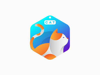 Cat adobe adobeillustrator animal design gradient illustrator logo