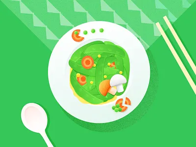 Snow Peas food illustration pac man peas snow vegetables