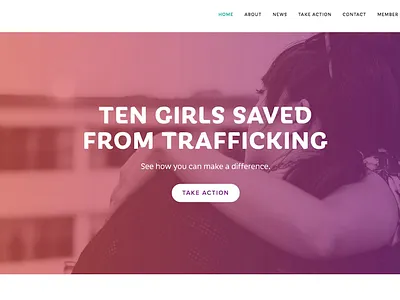 Non-Profit clean gradient hero non profit website