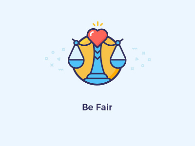 Be fair balance bright fair heart illustration justice law vector