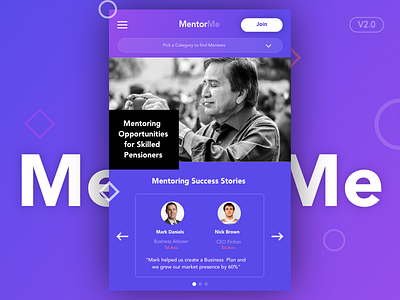 Mentor Me Home design mobile uiux