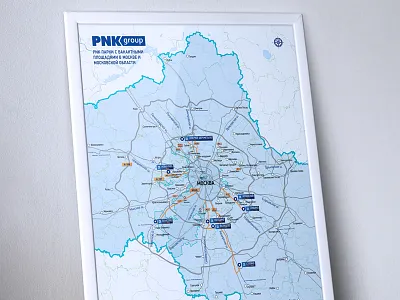 Map of Moscow parks illustrator map