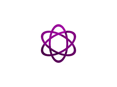 Atom Logo affinity affinity designer atom branding gradient logo purple science