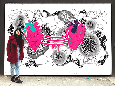 Hearts in Communication Mural abstract abstract art art artist heart hearts mural muralart paint painting street art