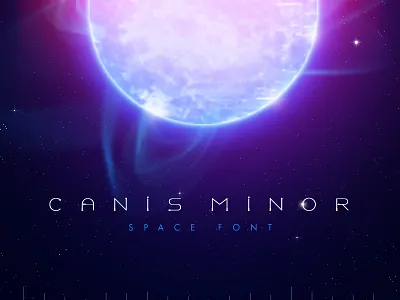Canis Minor. Space typography cosmic font gradient letters planet space space x star vivid
