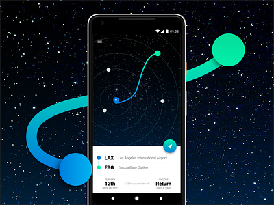 App design for #SPACEDchallenge android app booking design europa material sci fi space spaced spacedchallenge spacex travel