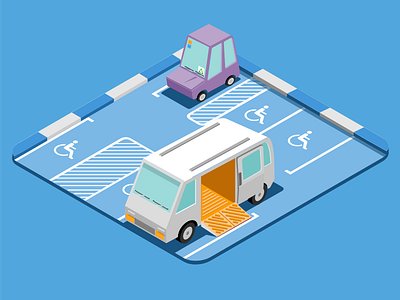 Accessible Parking accessibility illustration isometry