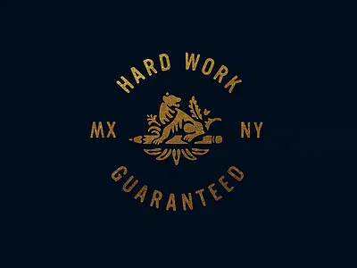 Always branding foil gold lettering lion logotype