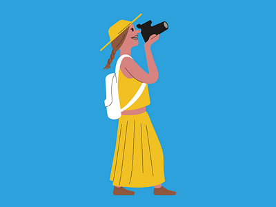 Tourist - human pattern andante character contest flat illustration metro pattern porto subway traveller vector
