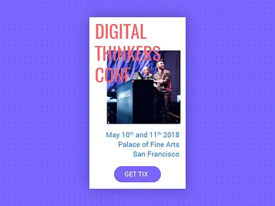 Daily UI #070: Event Listing. dailyui event listing