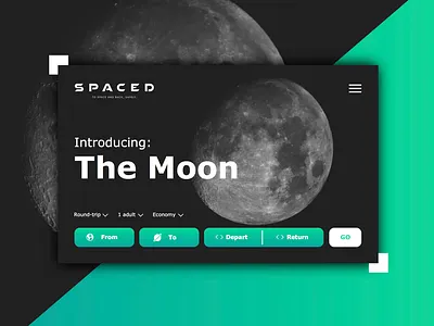 SPACED - Landing Page black dribbble gradient green space spaced spacedchallenge ui ux