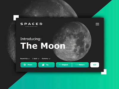 SPACED - Landing Page black dribbble gradient green space spaced spacedchallenge ui ux