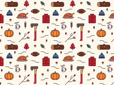 Wrapping Paper axe fall feather leaf log pumpkin shirt tea