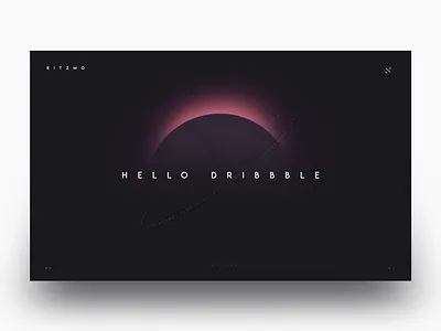 Hello Dribbble! astronaut dribbble eclipse hello illustration pink space spaced stars website