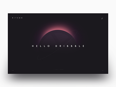 Hello Dribbble! astronaut dribbble eclipse hello illustration pink space spaced stars website