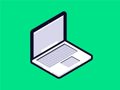 Isometric Macbook apple icon laptop macbook services studio technology website