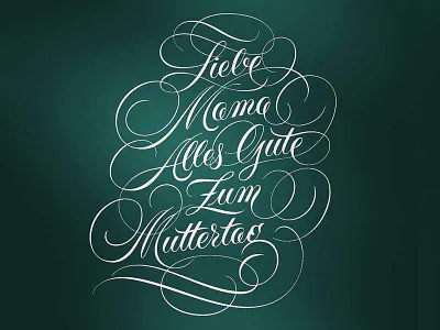 Muttertag flourish lettering