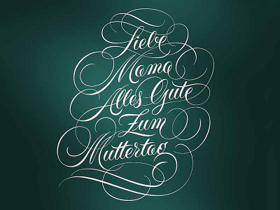 Muttertag flourish lettering
