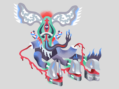 Kazar affinity affinitydesigner alien brush characterdesign god godlien illustration pain vector