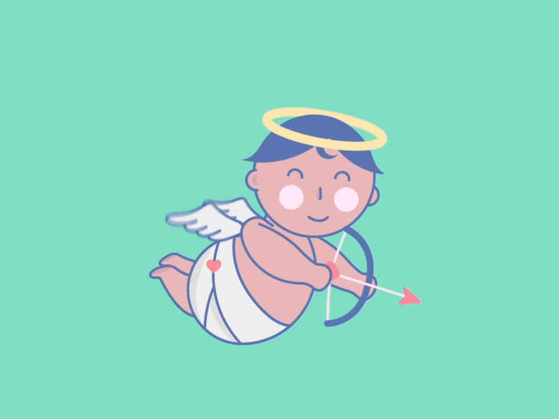 Oh Cupid cupid heart illustration jin design love ui ux valentines
