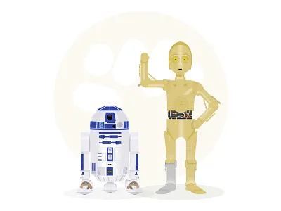 R2d2 C3po c3po charadesign illustration r2d2 starwars vector