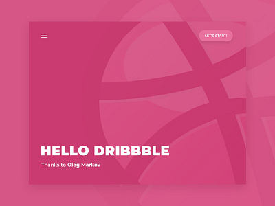Hello, dribbble! debut dribbble hello pink thanks ui web