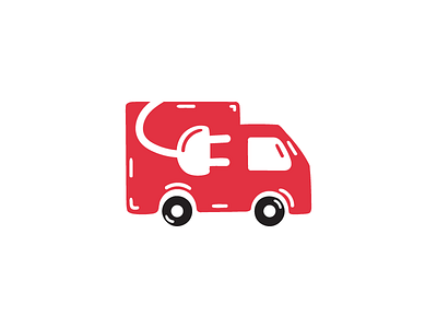 e-truck icon logo mark symbol truck