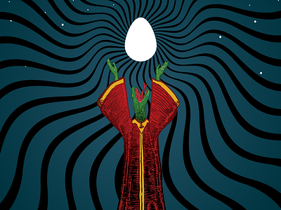 Poster for Moon Goose gig at the Globe 2018 cult egg lizard night poster poster art ritual