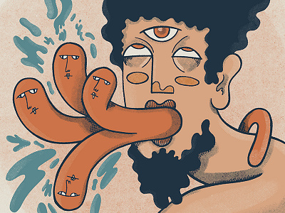 Wavy Boiii abstract aliens boy cartoon man third eye wavy weird