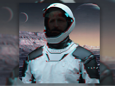 SPACED - Glitch dann petty effect explorer glitch graphic design photoshop space space suit spaced web design