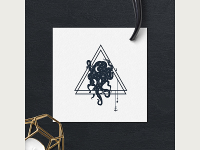Octopus adventure badge creative double explore exposure grunge logo ocean typography wanderlust whale