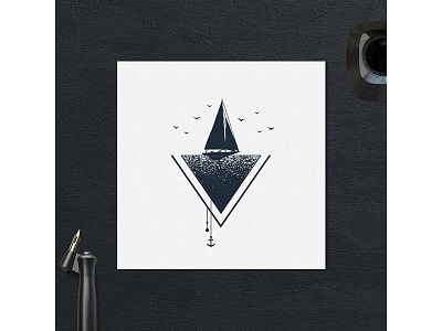 Ship adventure badge creative double explore exposure grunge logo ocean ship typography wanderlust