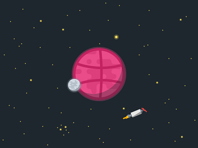 Dribbble Planet dribbble falcon heavy flat design planet space spaceman spacex