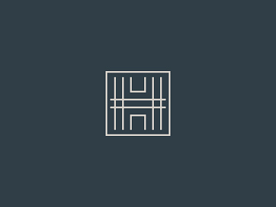 Handwerker brand furniture h lines logo monoline square type