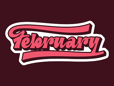 2/12 february lettering retro type