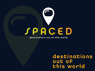 SPACED logo option 2 clever design gps graphic logo map pin spaced