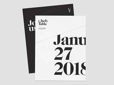 Chef's Table brand branding charity chef dining food invite slice table