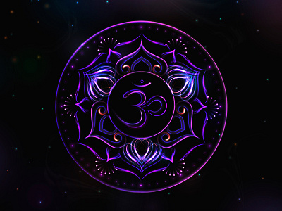 7 Chakra Sahasrara in Violet chakra esoteric illustration mandala sahasrara vector vedas chakra