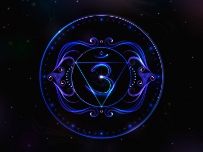 6 Chakra Ajna in Indigo chakra esoteric illustration mandala vector vedas chakra