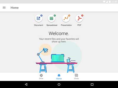 OfficeSuite Home Screen android desk illustration office officesuite sketch